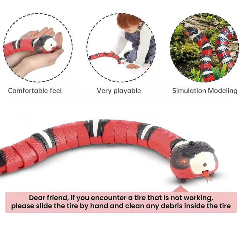 USB Rechargeable Interactive Cat Toy with Smart Sensing, an Automatic Electronic Snake for Kittens' Indoor Play.