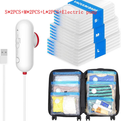 Vacuum compression power pump with lightweight travel bag